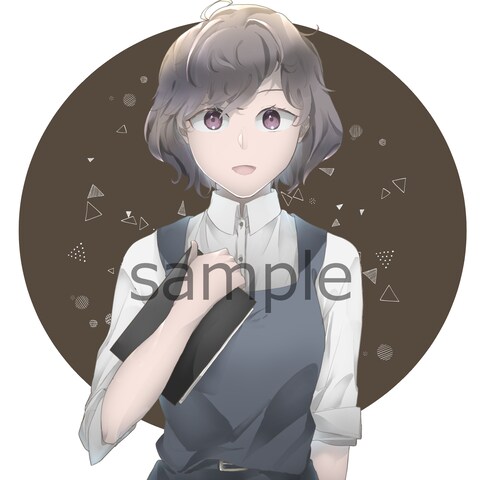 カフェ店員の女性のイラストです