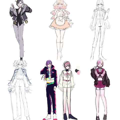 キャラデザ ラフ サンプル