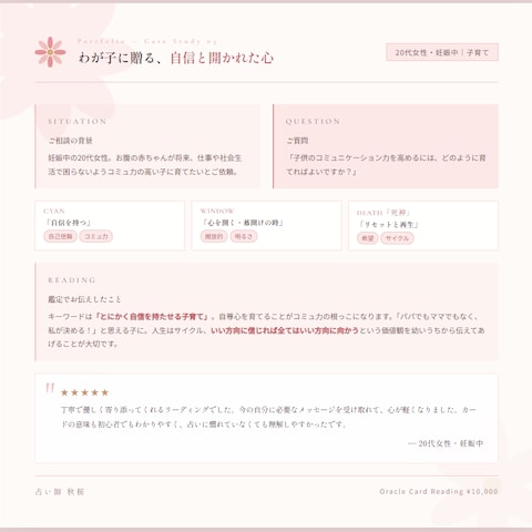 お子様の教育方針についての鑑定ご依頼サンプル