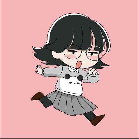 自分自身の似顔絵。
