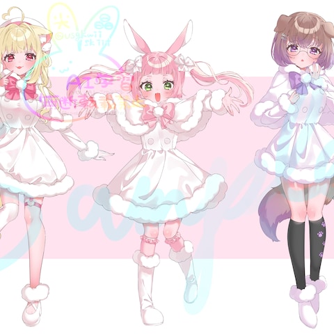 けもみみりふれっ！所属Vtuber様歌ってみたPVイラスト