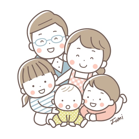 シンプルかわいい家族のイラスト