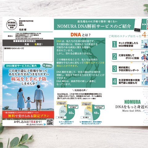 DNA解析のチラシ例