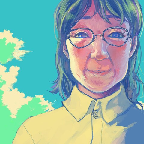 似顔絵、塗りまで