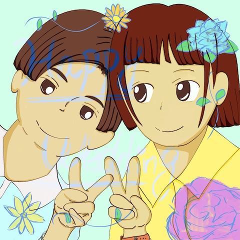 やさしい似顔絵アイコン