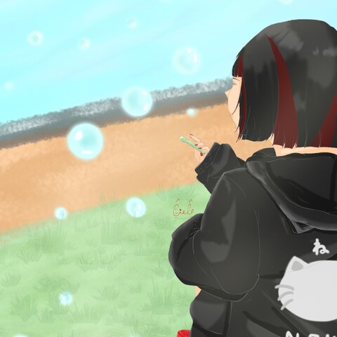 シャボン玉と少女