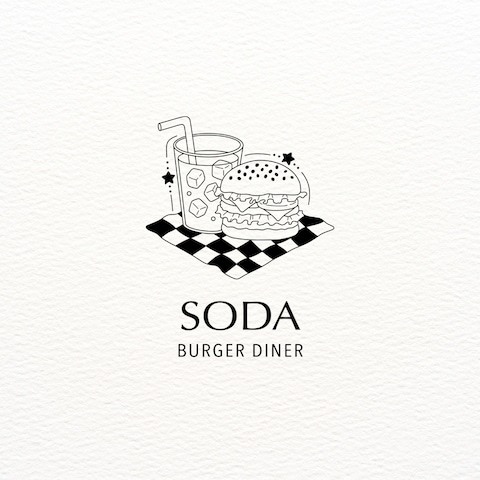 ハンバーガーショップのロゴ