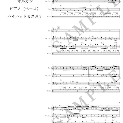 【楽譜サンプル】某ゲーム内BGM