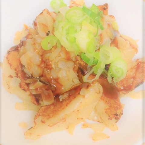 三★超簡単！！！水餃子のお好み焼き★三