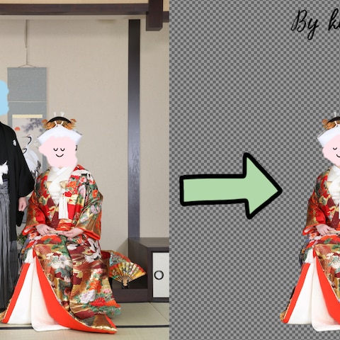一人だけの切り抜きー和装バージョンー