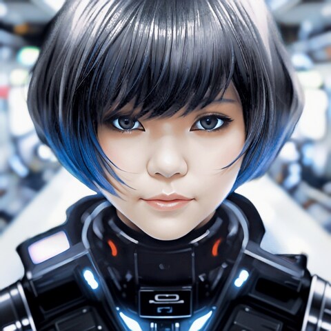 自撮り写真からサイバーパンク風なアイコン作成