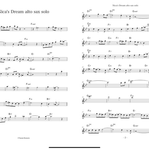 NIca's Dream~alto sax solo