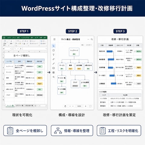 WordPressサイトの構成整理・改修移行計画の策定