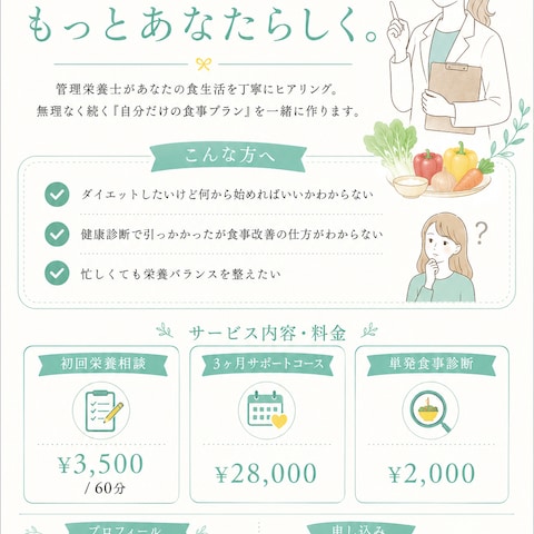 管理栄養士 栄養相談サービス紹介チラシ