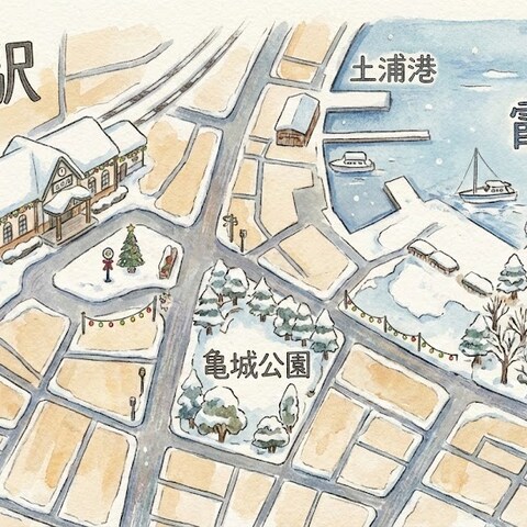 土浦駅周辺地図（サンプル）