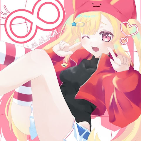 ダイナミックなポーズの美少女ファンアート