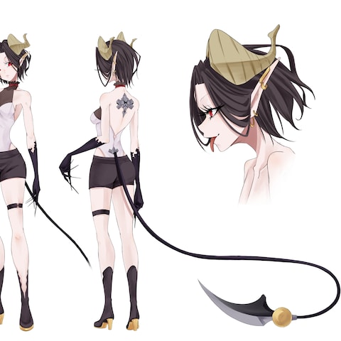 オリジナルキャラクターの二面図