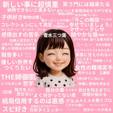 一枚でわかる、雪水☘️三つ葉　情報量多めの自己紹介画像です✨