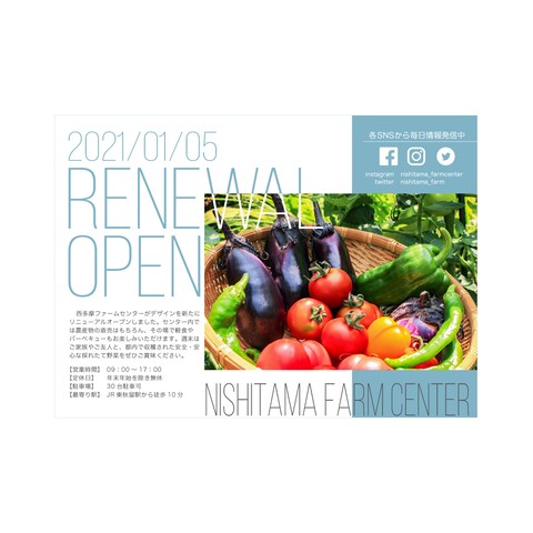 野菜直売所のチラシ（リメイク・自主制作）