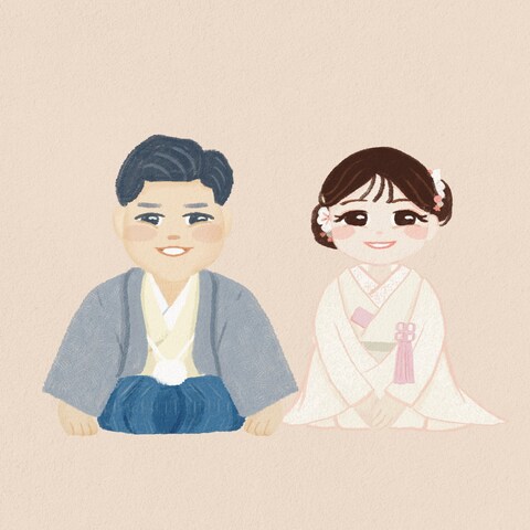 和装ウェディングイラスト
