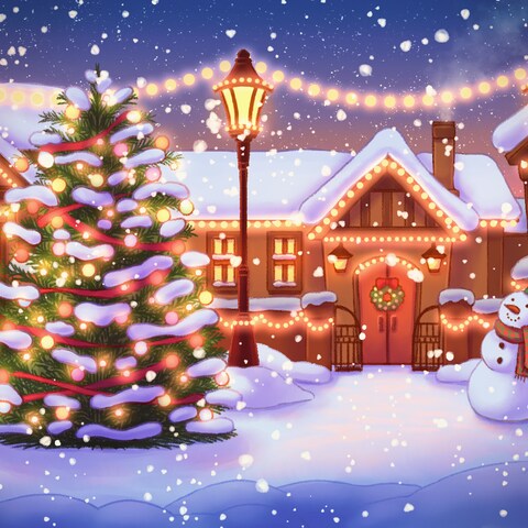 背景イラスト(クリスマスの夜)