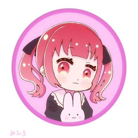 ツインテールの女の子とうさぎ