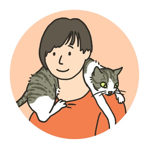 猫が肩に乗っているアイコン