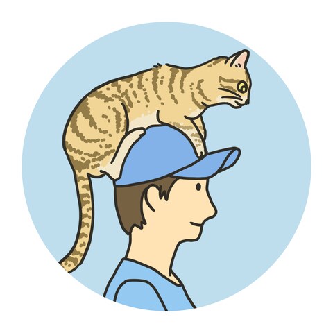 帽子の上に猫が乗っているアイコン