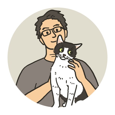 おすわりした猫とのアイコン