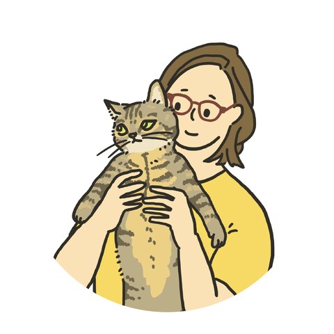 猫を後ろから抱っこしているアイコン
