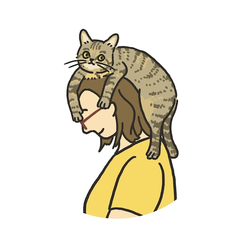 猫が頭に乗っているアイコン
