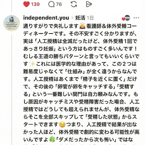 不妊治療中の不安や疑問への回答実績