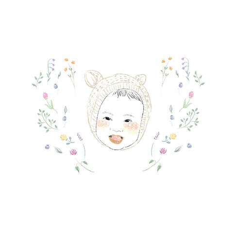 お子様の似顔絵作成（色鉛筆タッチ）