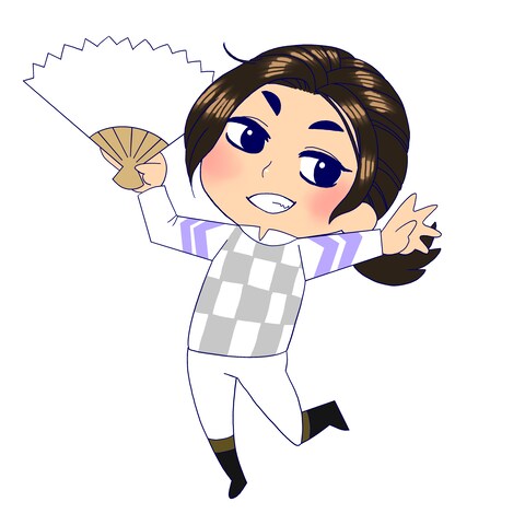佐々木世羅騎手のイラスト(横断幕用)