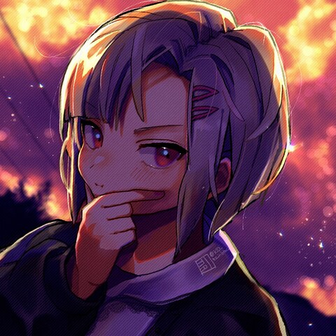 夕焼けと男の子のイラスト
