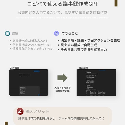 AIで議事録を自動作成するGPT