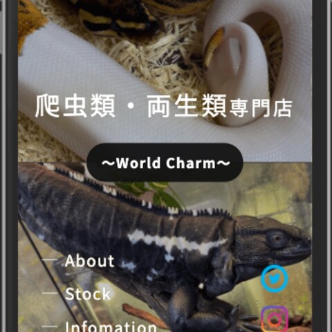 爬虫類専門店「World Charm」様の公式サイト