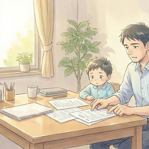 温かみのある家族イラスト制作