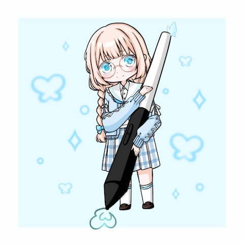 蒼蝶巴 絵師姿 ミニキャラ