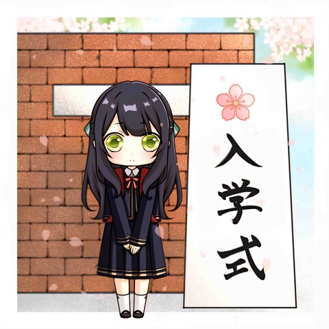 4月の季節イラスト「テーマ：入学式」