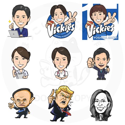 SNSや名刺に！キャラ立ち抜群の本格似顔絵を作成します