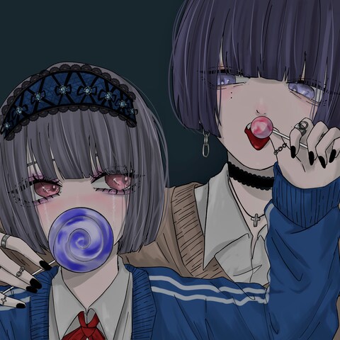 ぱっつん男女