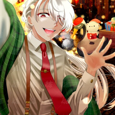 Vtuber薄氷鶴天(うすらいかくてん)クリスマスイラスト