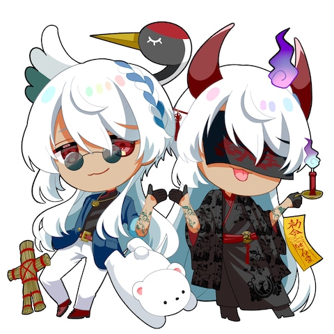 Vtuber薄氷鶴天(ちびキャラ・グッズ用)