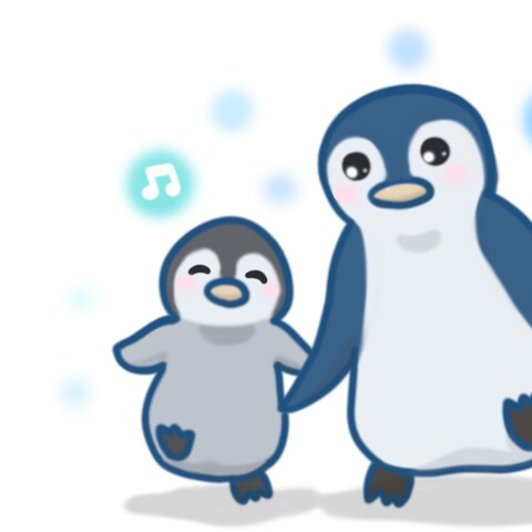 【名刺の挿し絵】ペンギン親子