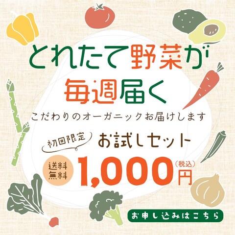 オーガニック野菜の宅配サービスのPRバナー