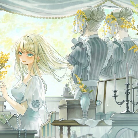 【サンプル】背景付きキャラクターイラスト
