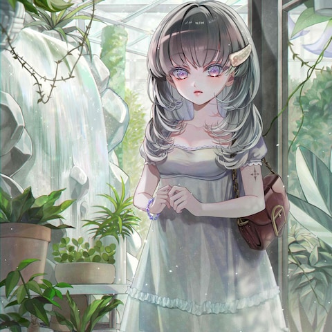 【サンプル】背景付きキャライラスト