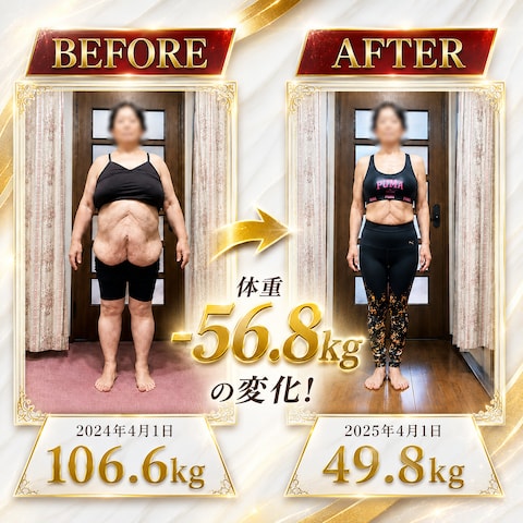 12ヶ月で−56.８kg達成
