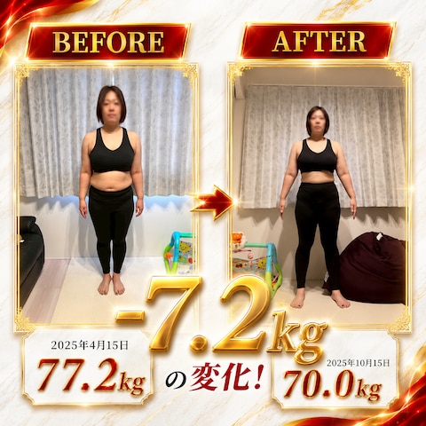 6ヶ月で−7.2kg達成